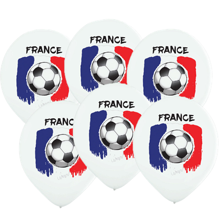 Lot de 6 Ballons Drapeau France Football 30 cm – Décoration Supporters