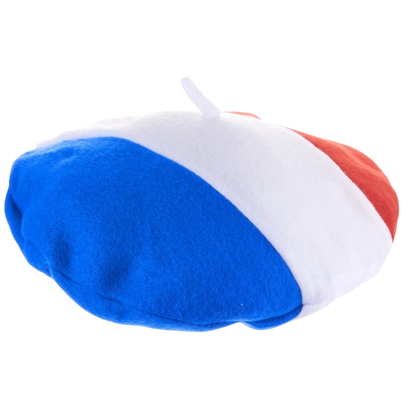 Béret France Tricolore en Feutrine – Accessoire Supporter Bleu Blanc Rouge