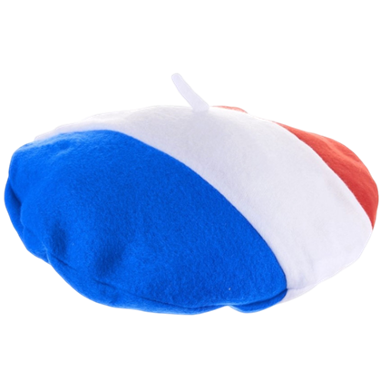 Béret France Tricolore en Feutrine – Accessoire Supporter Bleu Blanc Rouge