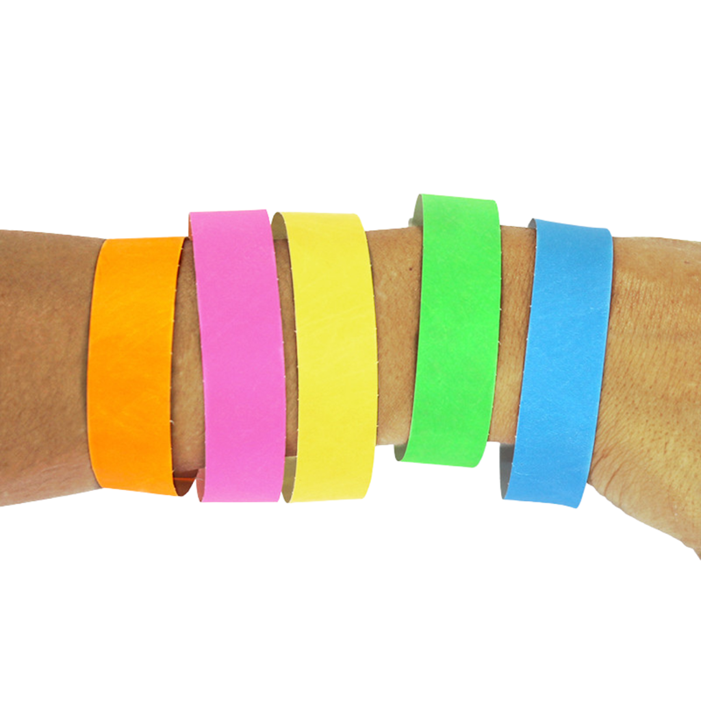 50 Bracelets d’Identification Papier Indéchirable Couleurs Assorties