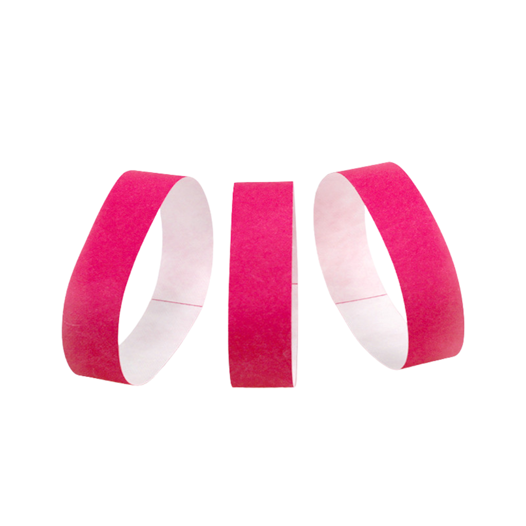 50 Bracelets d’Identification Papier Rose Indéchirable