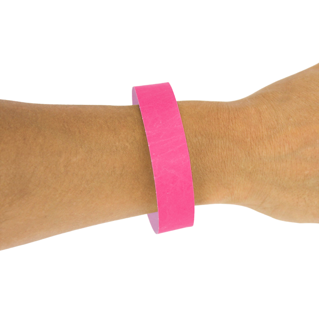 50 Bracelets d’Identification Papier Rose Indéchirable