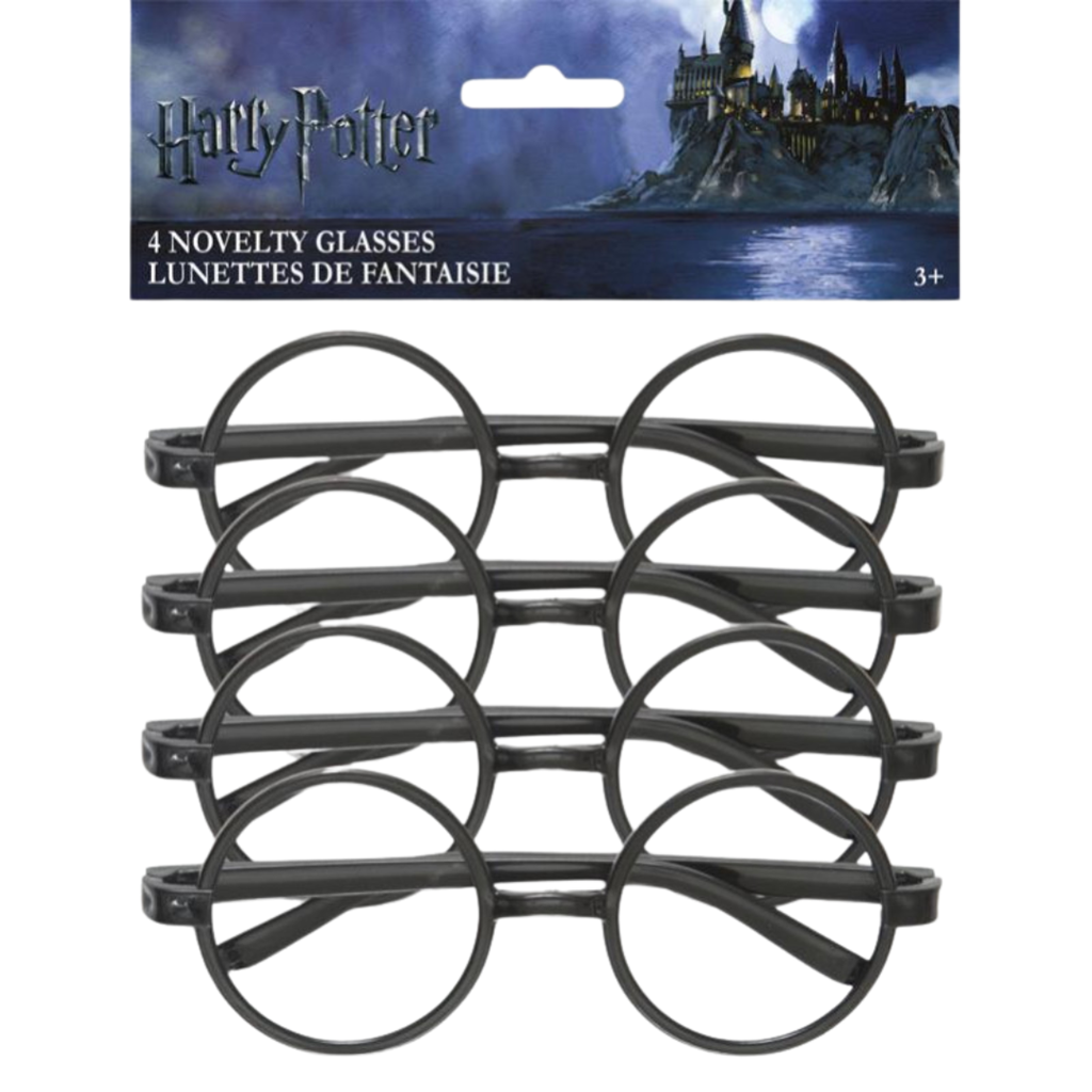 Lot de 4 Paires de Lunettes Rondes Harry Potter – Accessoire Déguisement