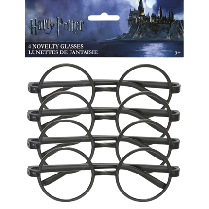 Lot de 4 Paires de Lunettes Rondes Harry Potter – Accessoire Déguisement