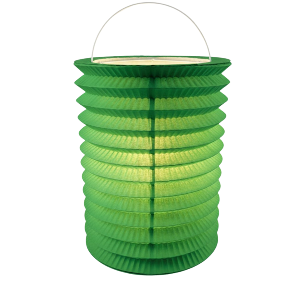 12 Lampions en Papier Vert 16 cm – Décoration Suspendue de Fête