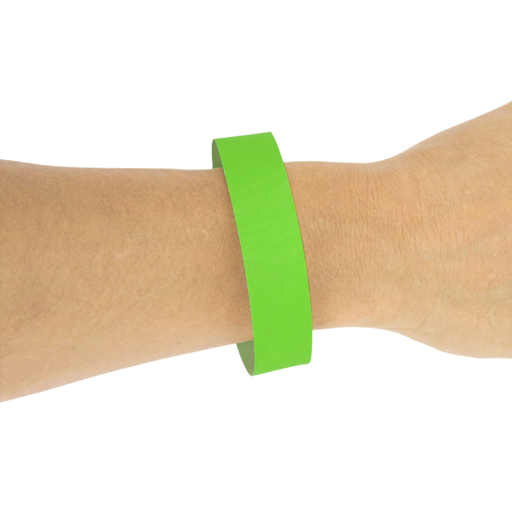 50 Bracelets d’Identification Papier Vert Indéchirable