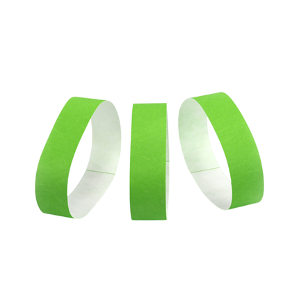 50 Bracelets d’Identification Papier Vert Indéchirable