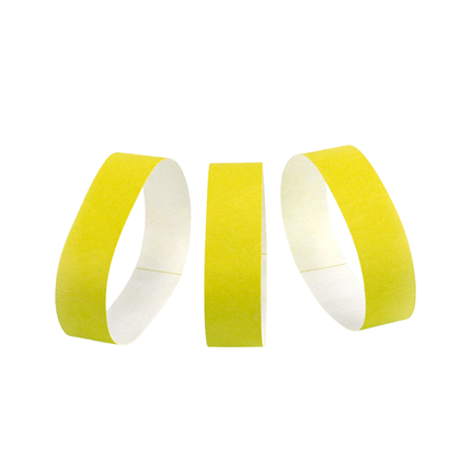 50 Bracelets d’Identification Papier Jaune Indéchirable
