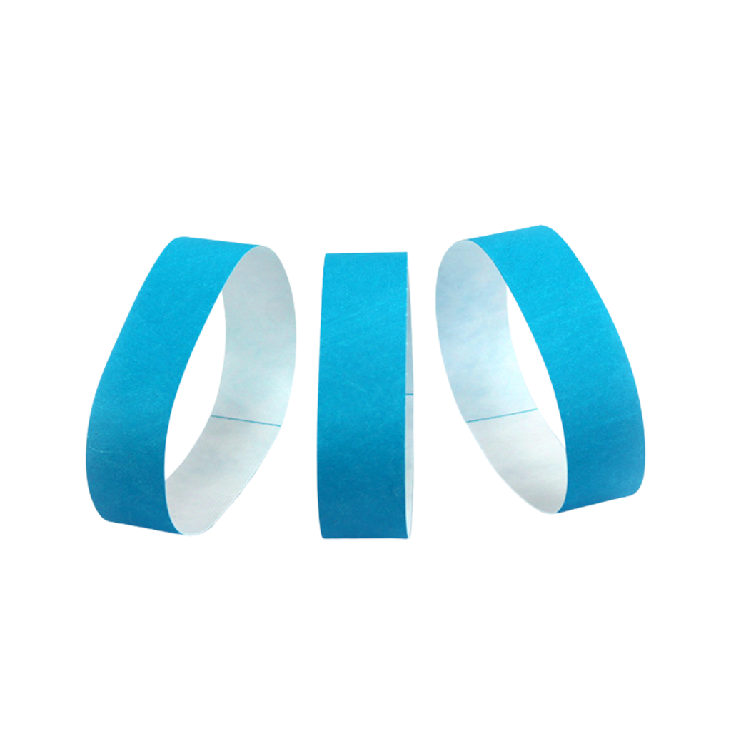 50 Bracelets d’Identification Papier Bleu Indéchirable
