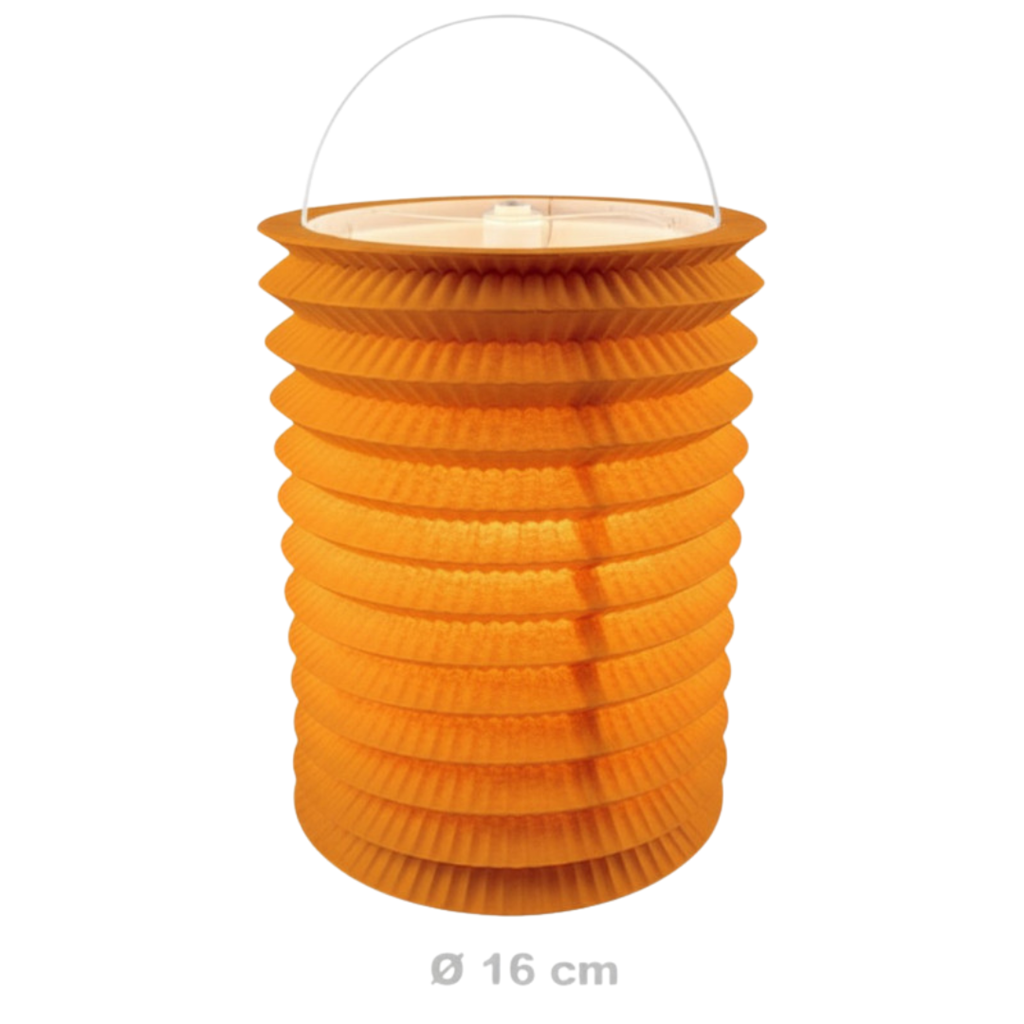 12 Lampions en papier orange 16 cm