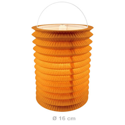12 Lampions en papier orange 16 cm