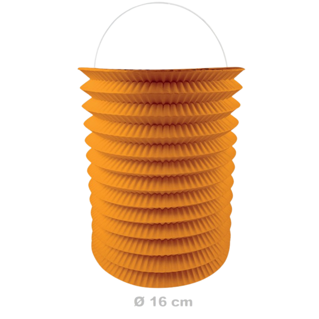 12 Lampions en papier orange 16 cm