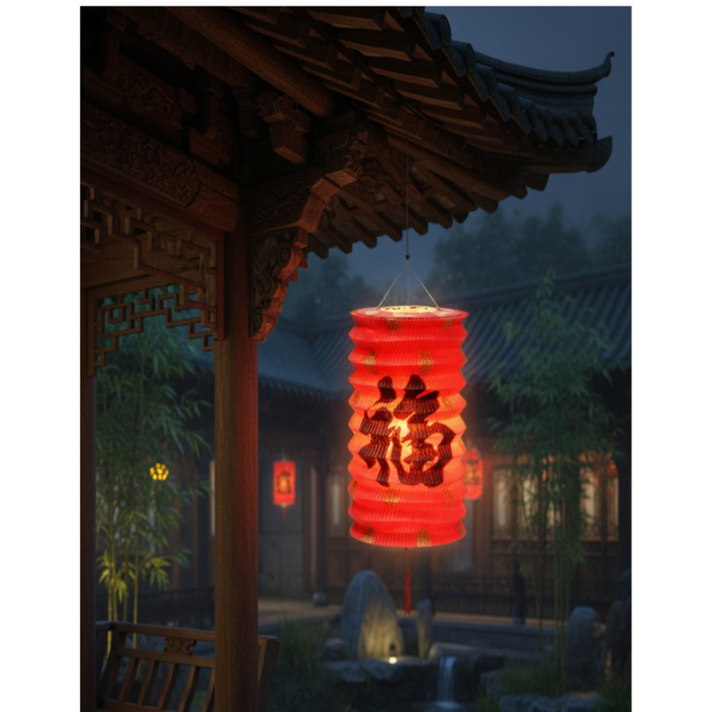 12 Lampions chinois rouges en papier