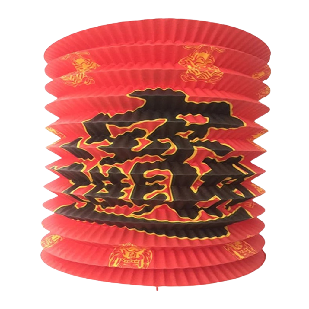 12 Lampions chinois rouges en papier