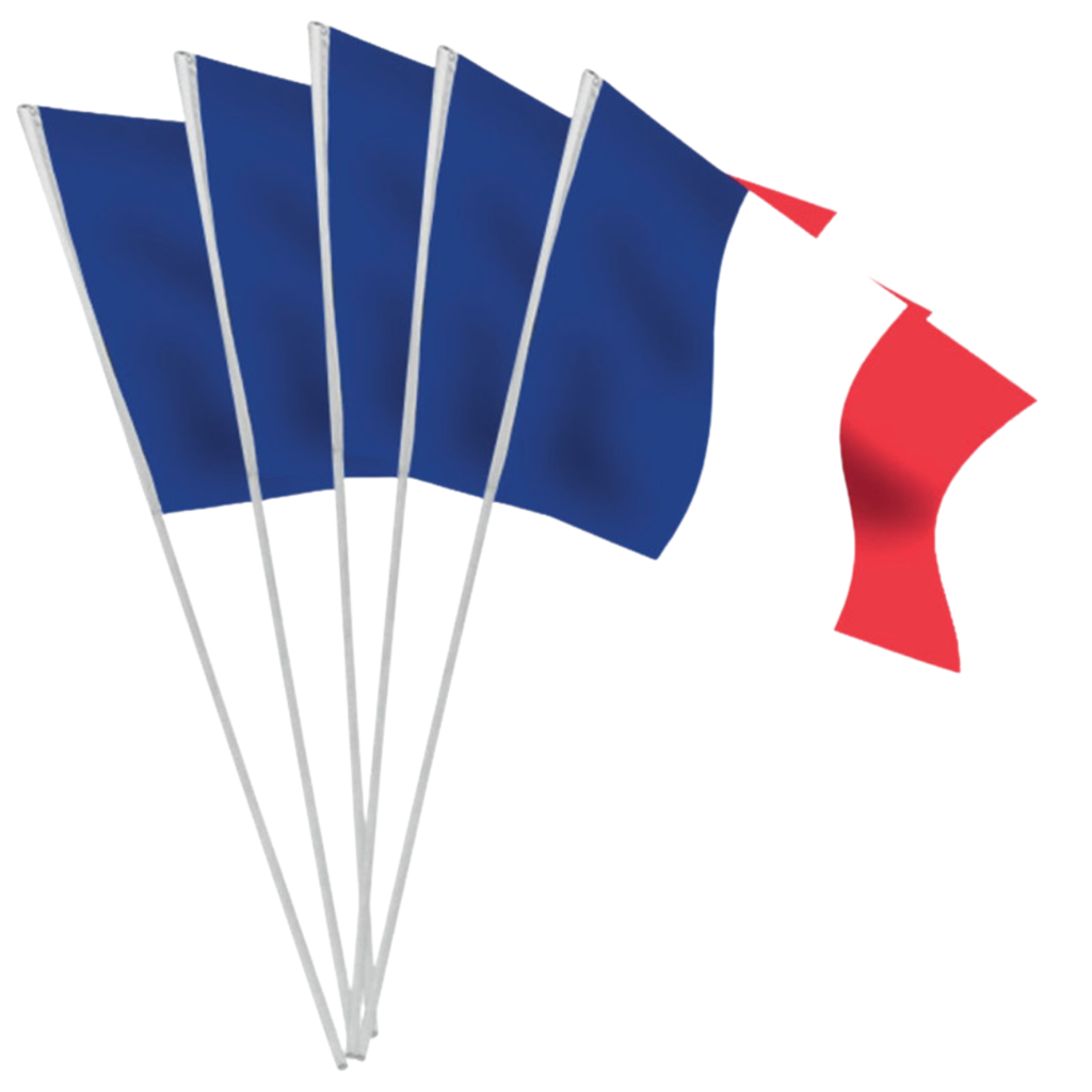 Lot de 100 Petits Drapeaux Tricolores France – Fanions Supporters 16 cm