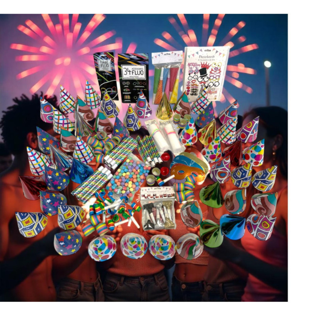 Kit Fête Cotillons Nouvel An 50 Personnes – Accessoires et Animations