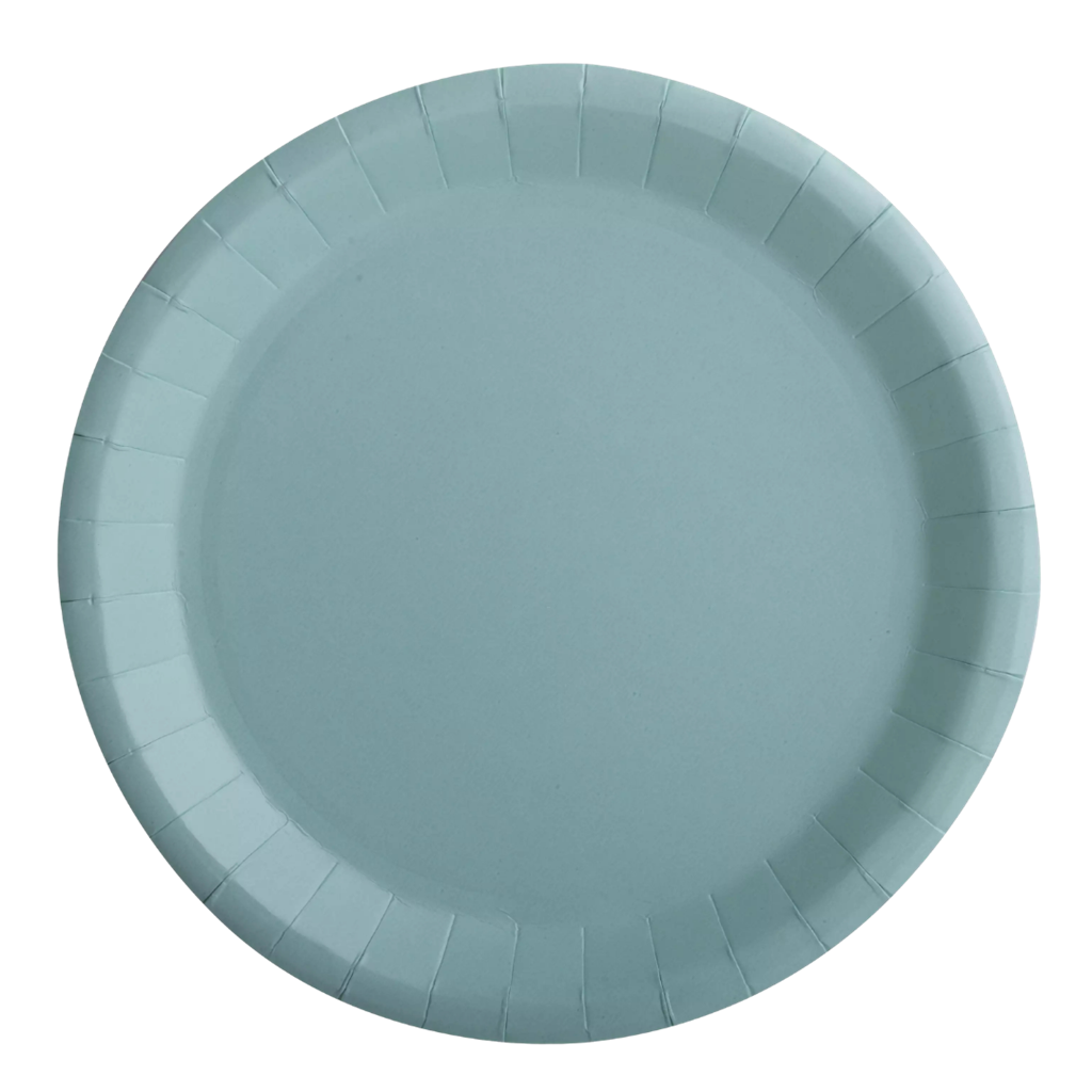 Assiettes Carton Rondes 22 cm Vert d’Eau – Vaisselle de Fête