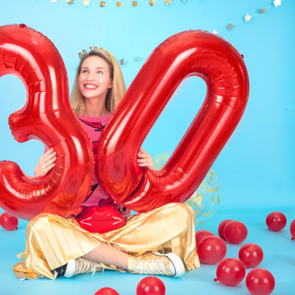 Ballon Chiffre 4 Rouge 86 cm – Ballon Aluminium Anniversaire