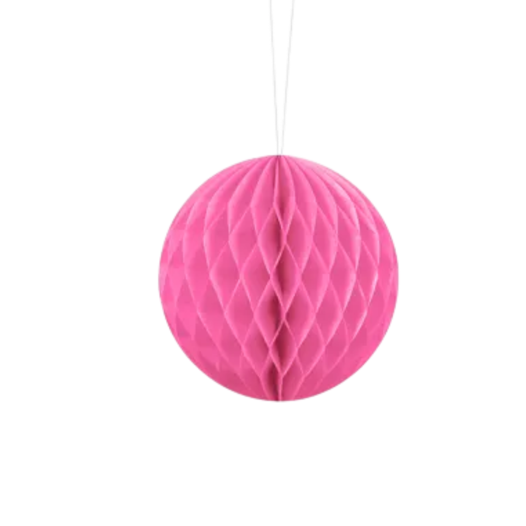Boule Nid d'Abeille Alvéolée Rose 10 cm – Décoration Papier de Soie