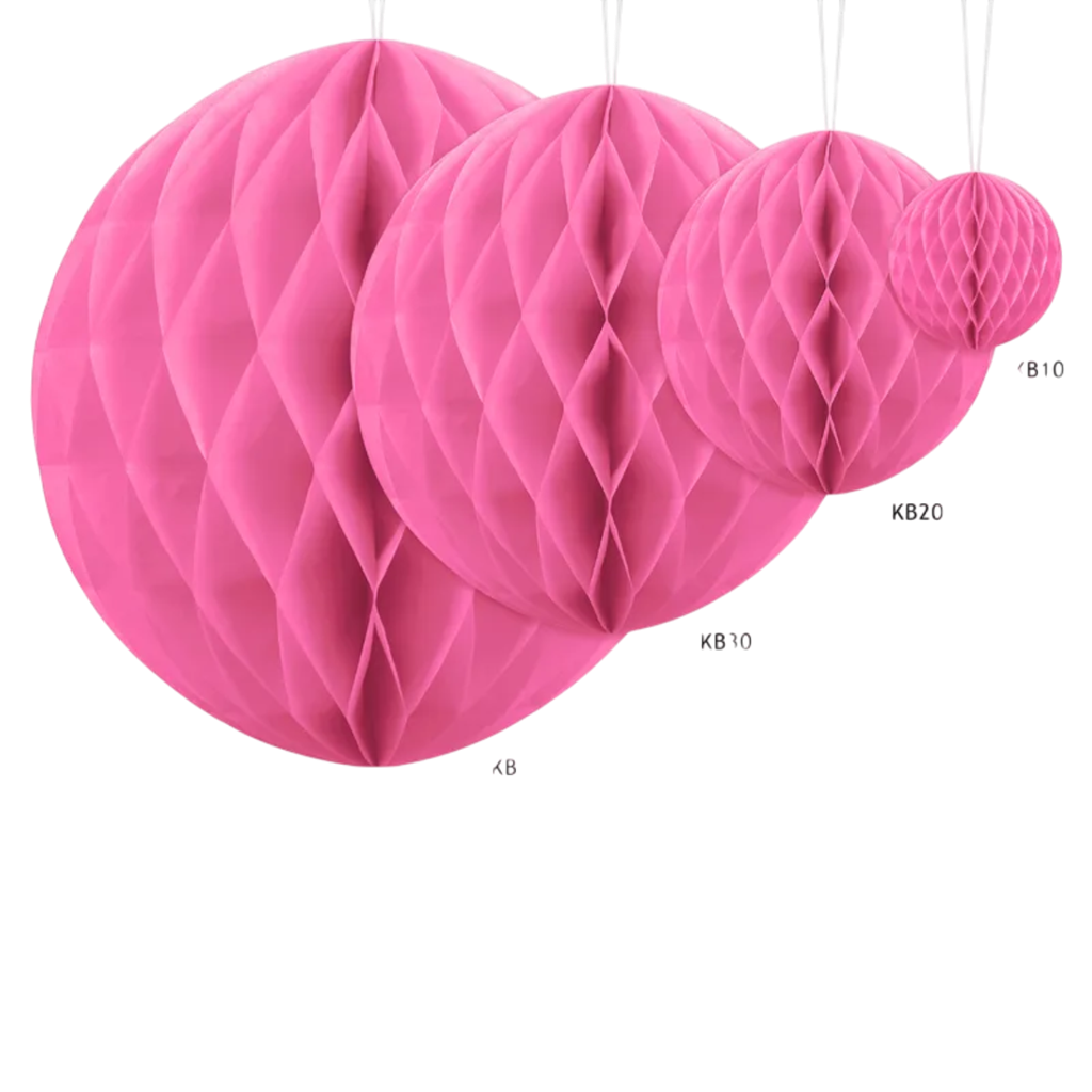 Boule Nid d'Abeille Alvéolée Rose 10 cm – Décoration Papier de Soie