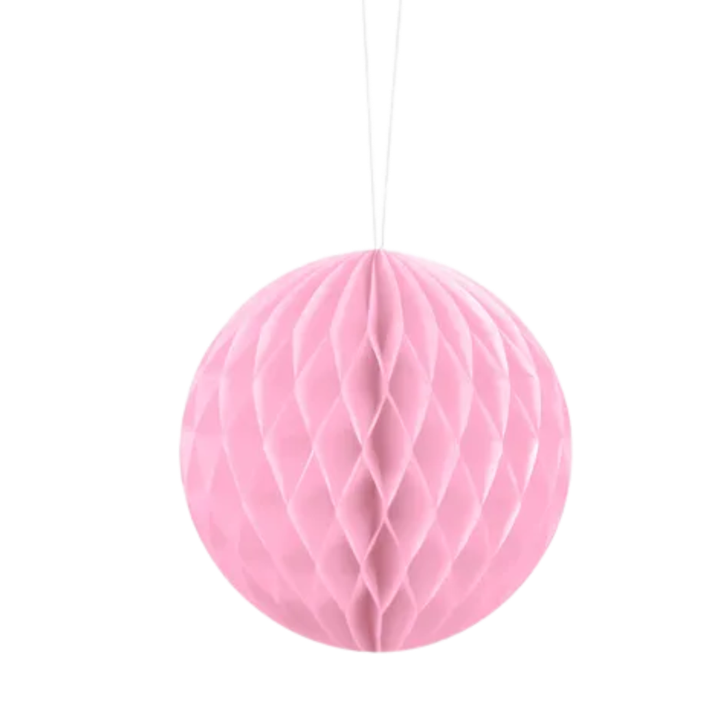 Boule Nid d'Abeille Alvéolée Rose Clair 10 cm – Décoration Papier de Soie