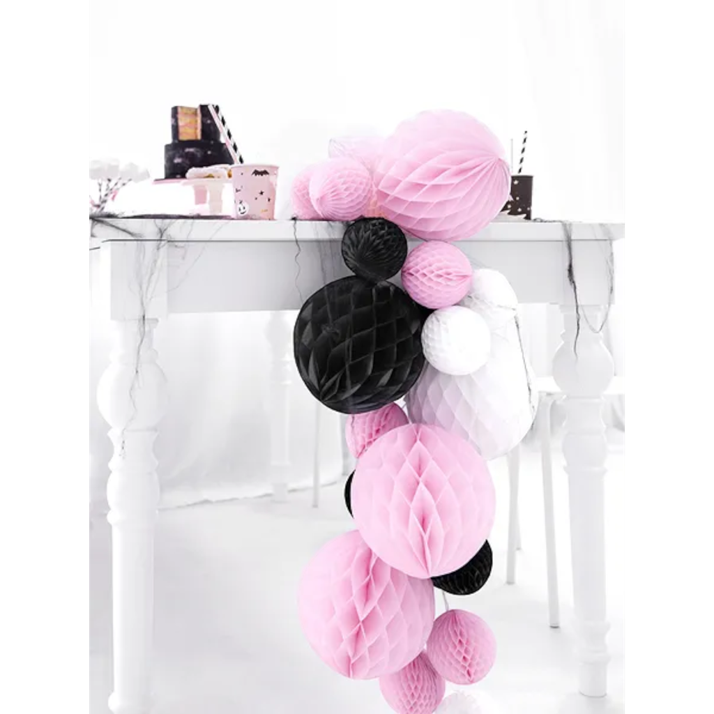 Boule Nid d'Abeille Alvéolée Rose Clair 10 cm – Décoration Papier de Soie