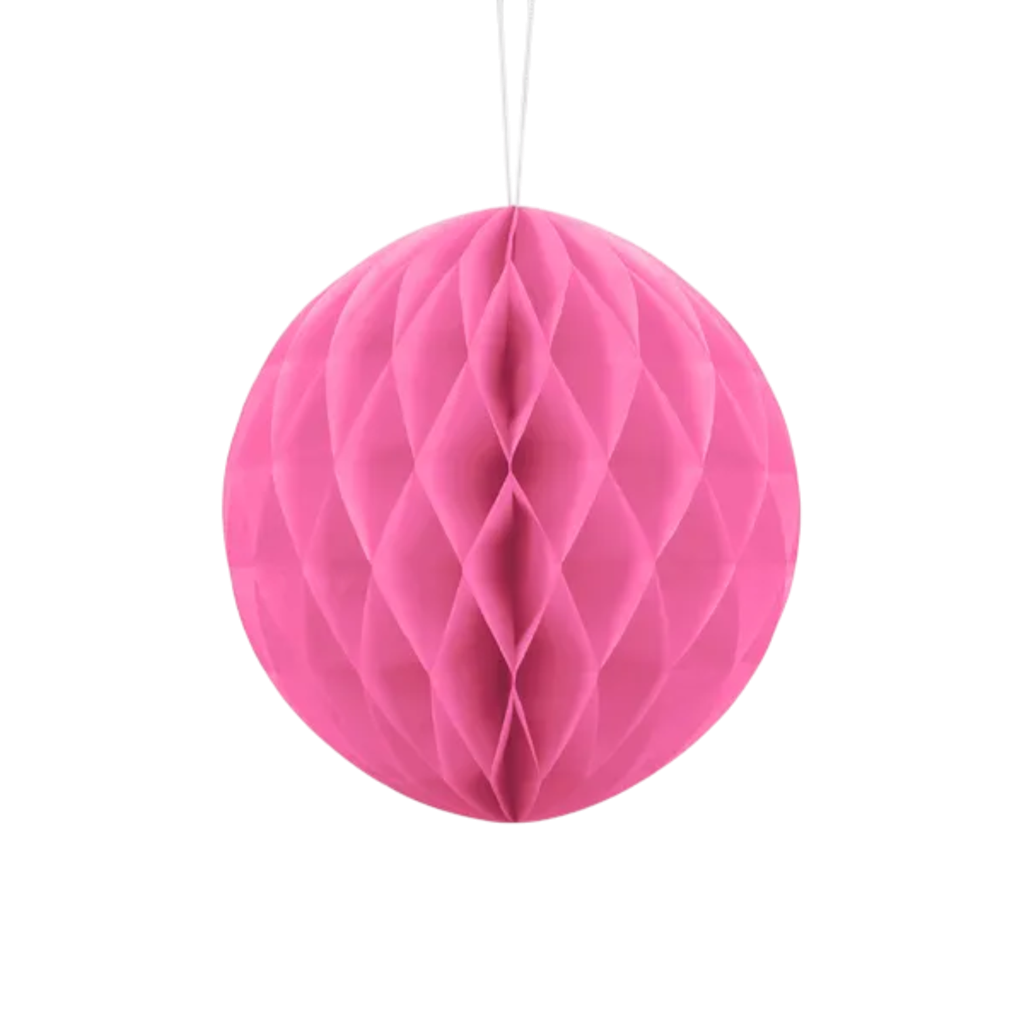 Boule Nid d'Abeille Alvéolée Rose 20 cm – Décoration Papier de Soie