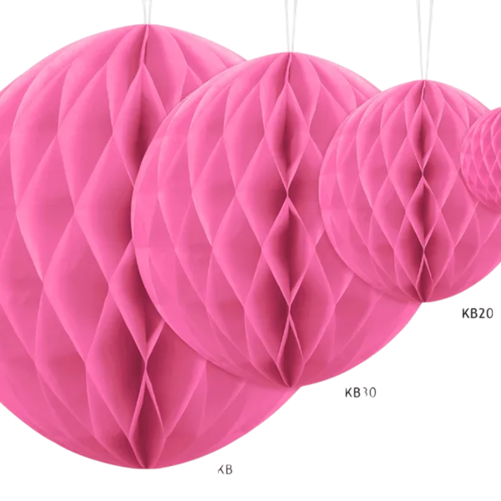 Boule Nid d'Abeille Alvéolée Rose 20 cm – Décoration Papier de Soie