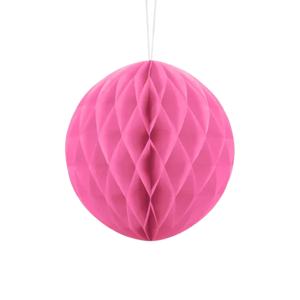 Boule Nid d'Abeille Alvéolée Rose 20 cm – Décoration Papier de Soie