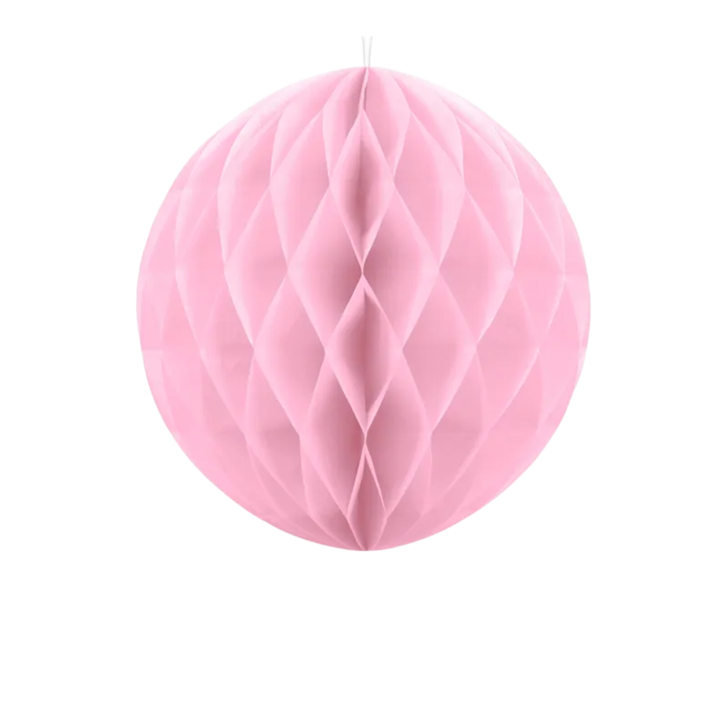 Boule Nid d'Abeille Alvéolée Rose Clair 20 cm – Décoration Papier de Soie