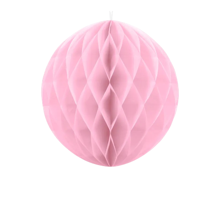 Boule Nid d'Abeille Alvéolée Rose Clair 20 cm – Décoration Papier de Soie