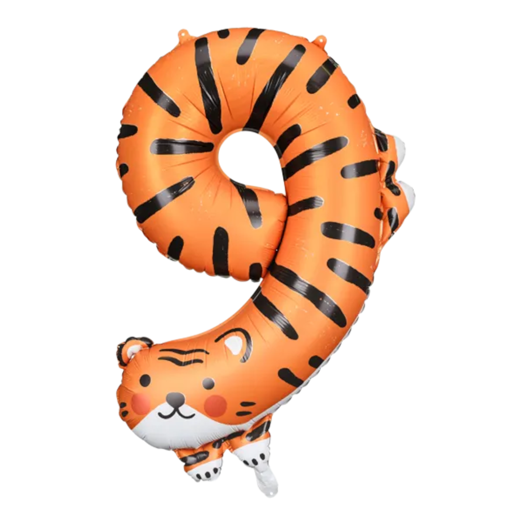 Ballon Mylar Chiffre 9 Tigre 76 cm – Ballon Aluminium Anniversaire