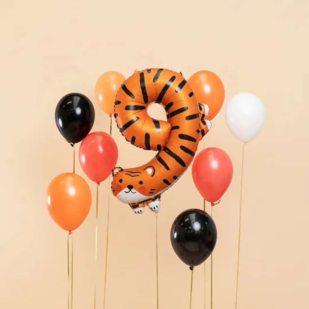 Ballon Mylar Chiffre 9 Tigre 76 cm – Ballon Aluminium Anniversaire