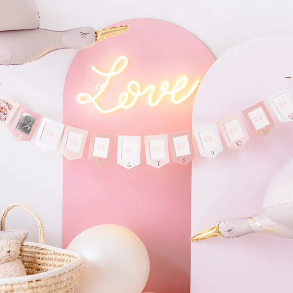 Ballon Aluminium Cigogne Rose 100 cm – Ballon Baby Shower et Naissance