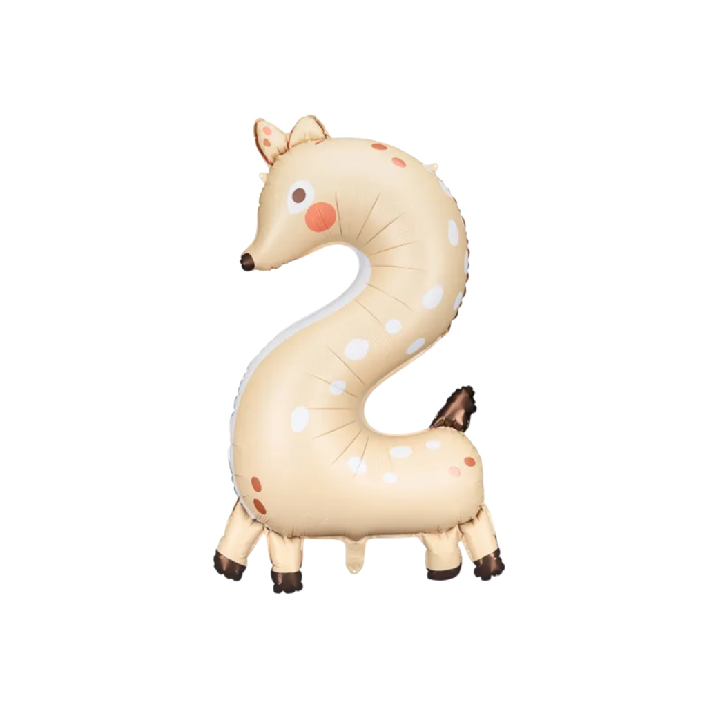 Ballon Mylar Chiffre 2 Biche 88 cm – Ballon Aluminium Anniversaire