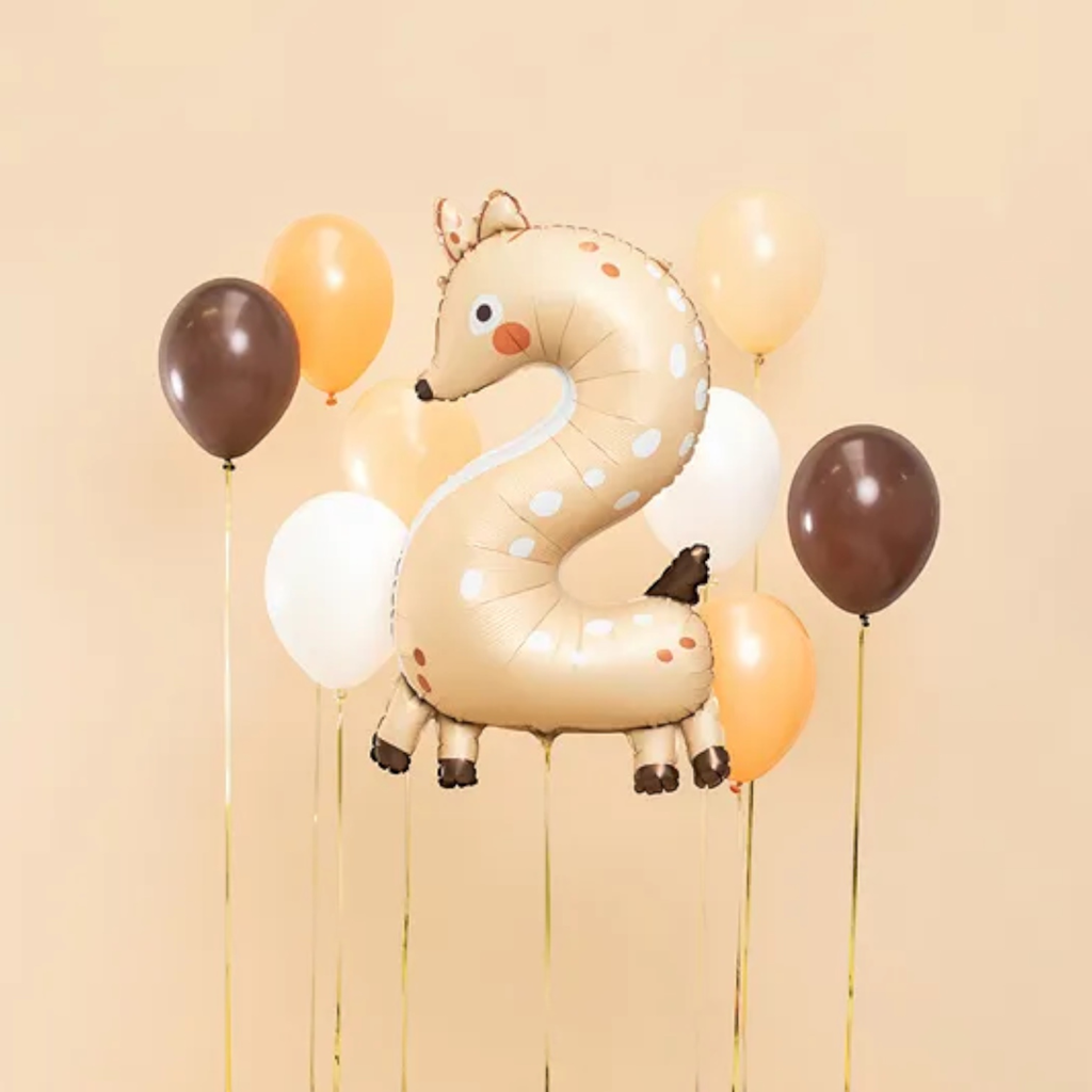 Ballon Mylar Chiffre 2 Biche 88 cm – Ballon Aluminium Anniversaire