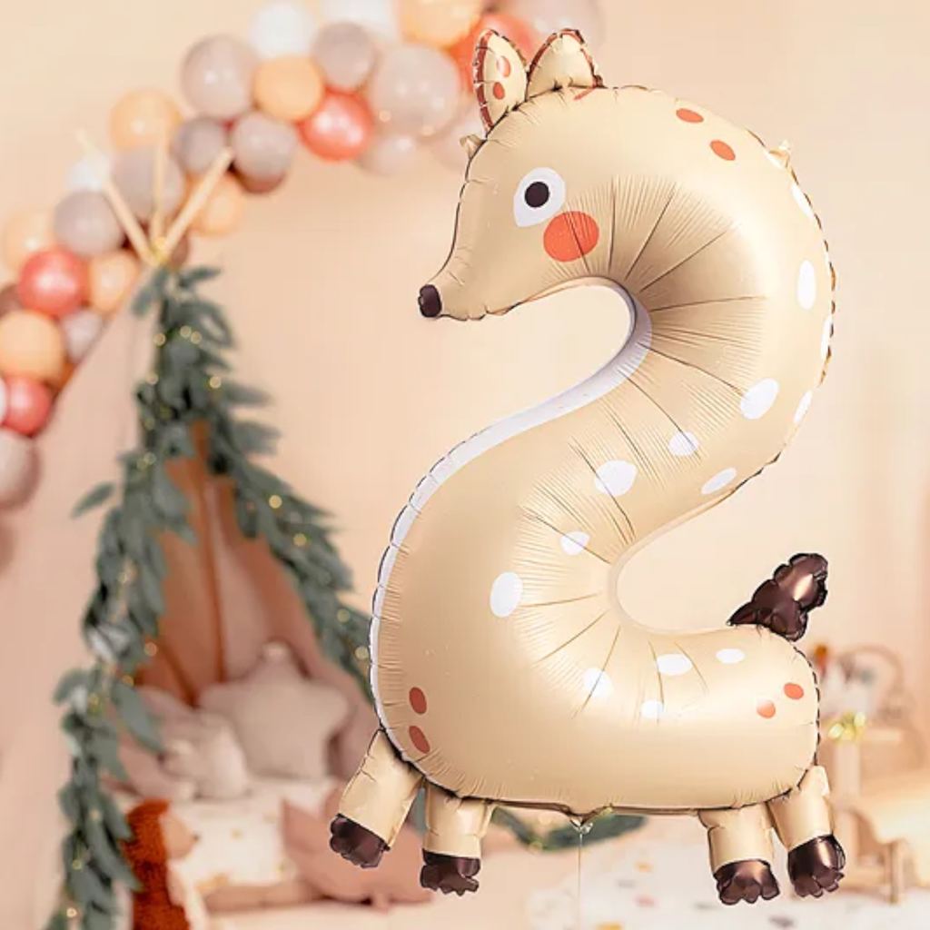 Ballon Mylar Chiffre 2 Biche 88 cm – Ballon Aluminium Anniversaire