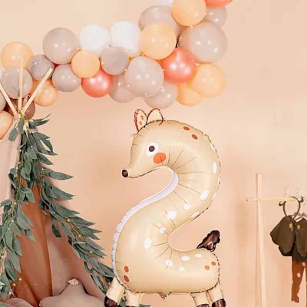 Ballon Mylar Chiffre 2 Biche 88 cm – Ballon Aluminium Anniversaire