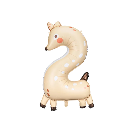 Ballon Mylar Chiffre 2 Biche 88 cm – Ballon Aluminium Anniversaire