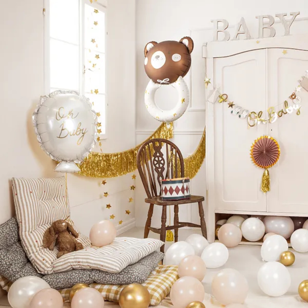 Ballon Aluminium Hochet Ourse 67 cm – Décoration Baby Shower
