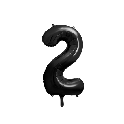 Ballon Aluminium Chiffre 2 Noir 86 cm – Ballon Mylar Anniversaire
