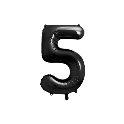 Ballon Aluminium Chiffre 5 Noir 86 cm – Ballon Mylar Anniversaire