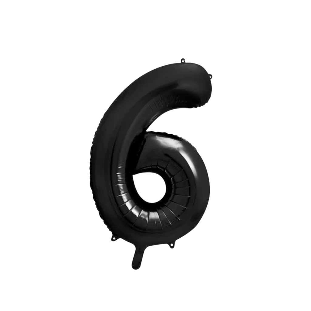 Ballon Aluminium Chiffre 6 Noir 86 cm – Ballon Mylar Anniversaire