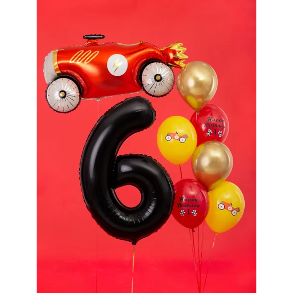 Ballon Aluminium Chiffre 6 Noir 86 cm – Ballon Mylar Anniversaire