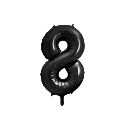 Ballon Aluminium Chiffre 8 Noir 86 cm – Ballon Mylar Anniversaire