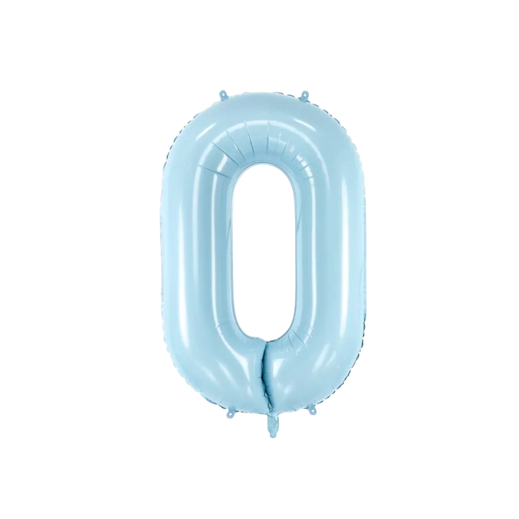 Ballon Aluminium Chiffre 0 Bleu Clair 86 cm – Ballon Mylar Anniversaire