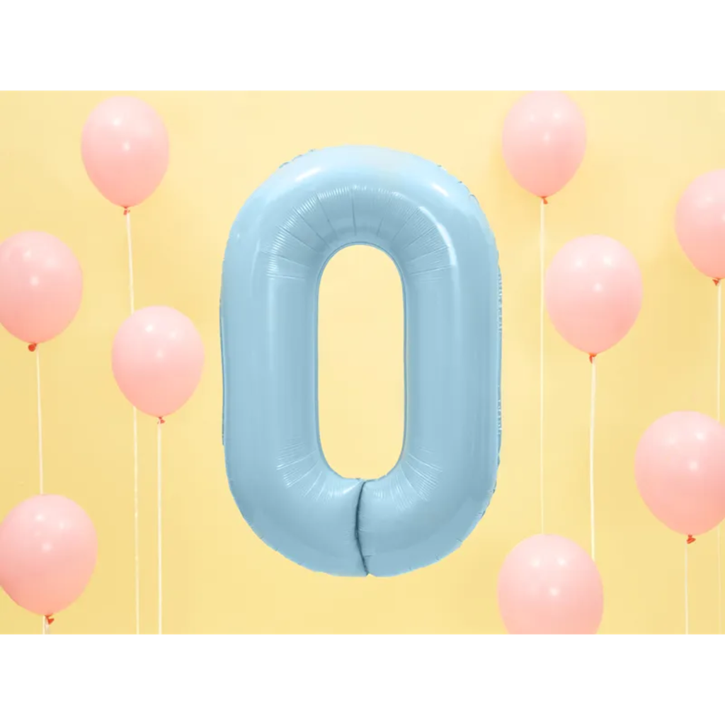 Ballon Aluminium Chiffre 0 Bleu Clair 86 cm – Ballon Mylar Anniversaire