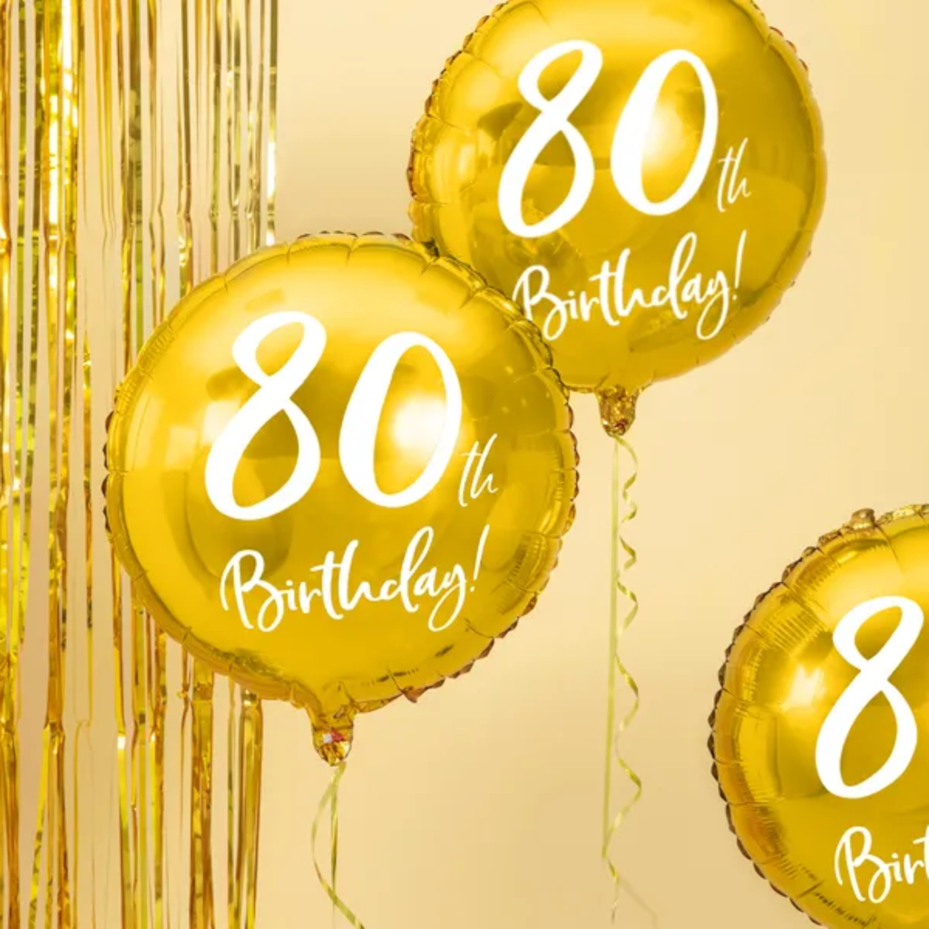 Ballon Mylar Rond 80 Ans Or 45 cm – Ballon Anniversaire Métallisé