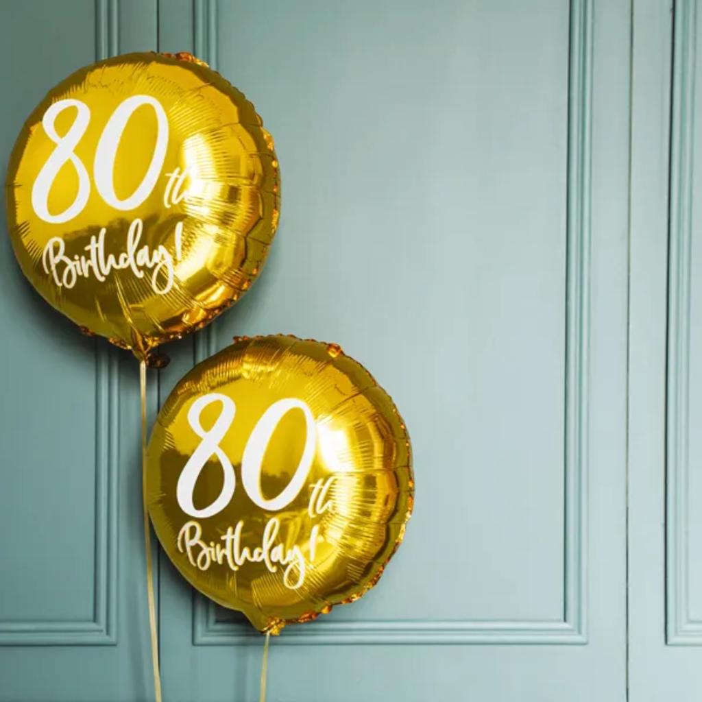 Ballon Mylar Rond 80 Ans Or 45 cm – Ballon Anniversaire Métallisé
