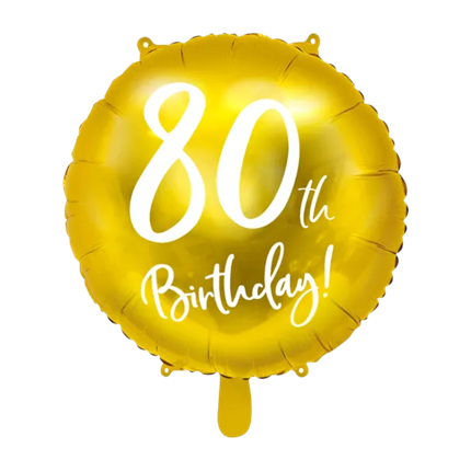 Ballon Mylar Rond 80 Ans Or 45 cm – Ballon Anniversaire Métallisé